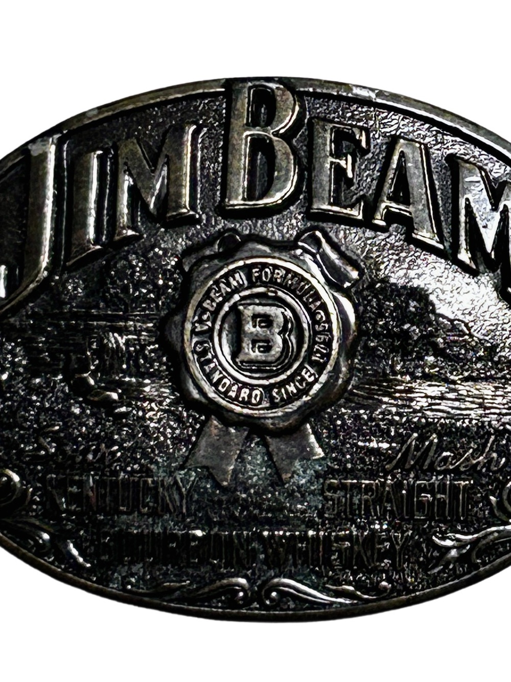Jim Beam ~ Kentucky Whiskey Western Brass 1993 ~ Belt Buckle